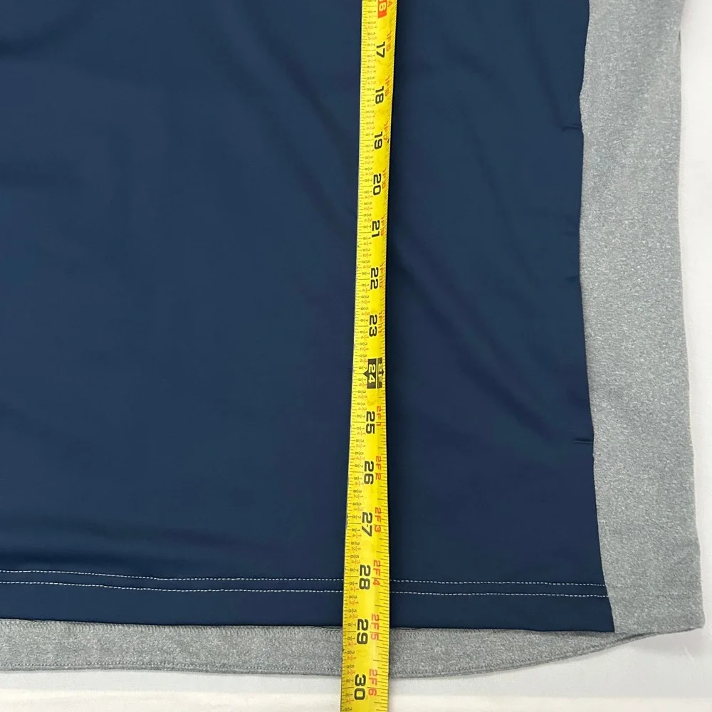 Adidas Pullover‎ Mens Large Gray Navy 1/4 Zip Colorblock Sweatshirt Athletic